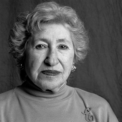 Esther Litwin in black and white photo